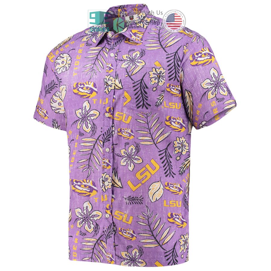 lsu tigers wes willy vintage floral purple hawaiian shirt 2 25043