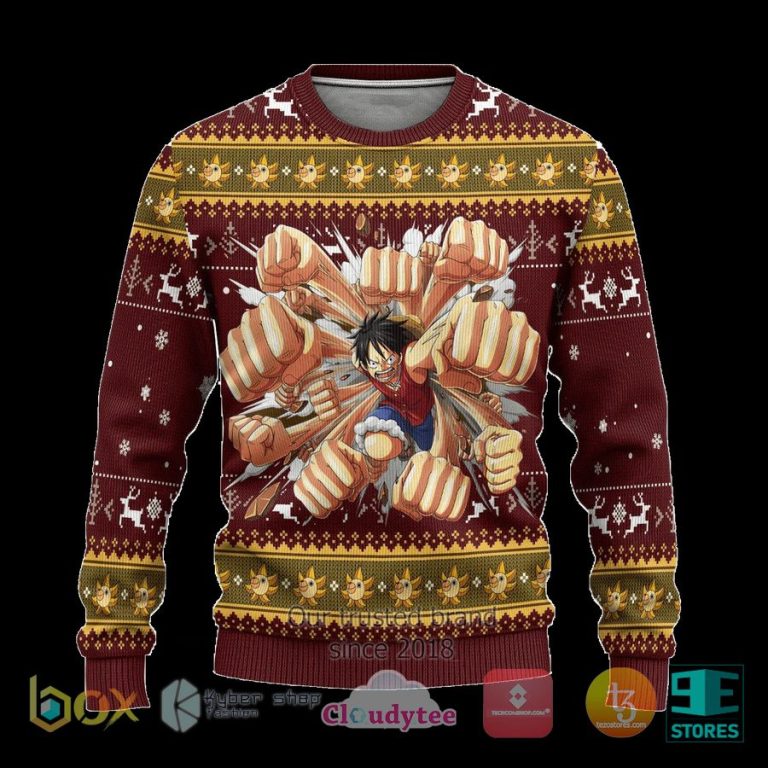 luffy one piece anime ugly christmas sweater 1 11892