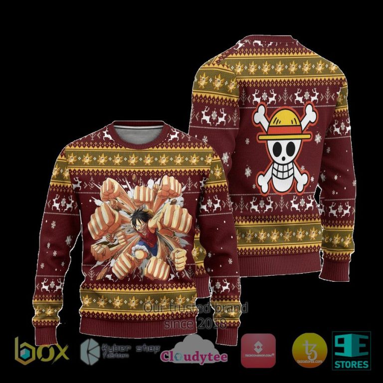 luffy one piece anime ugly christmas sweater 3 15189