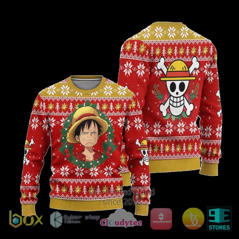 luffy one piece anime ugly christmas sweater 3 48837