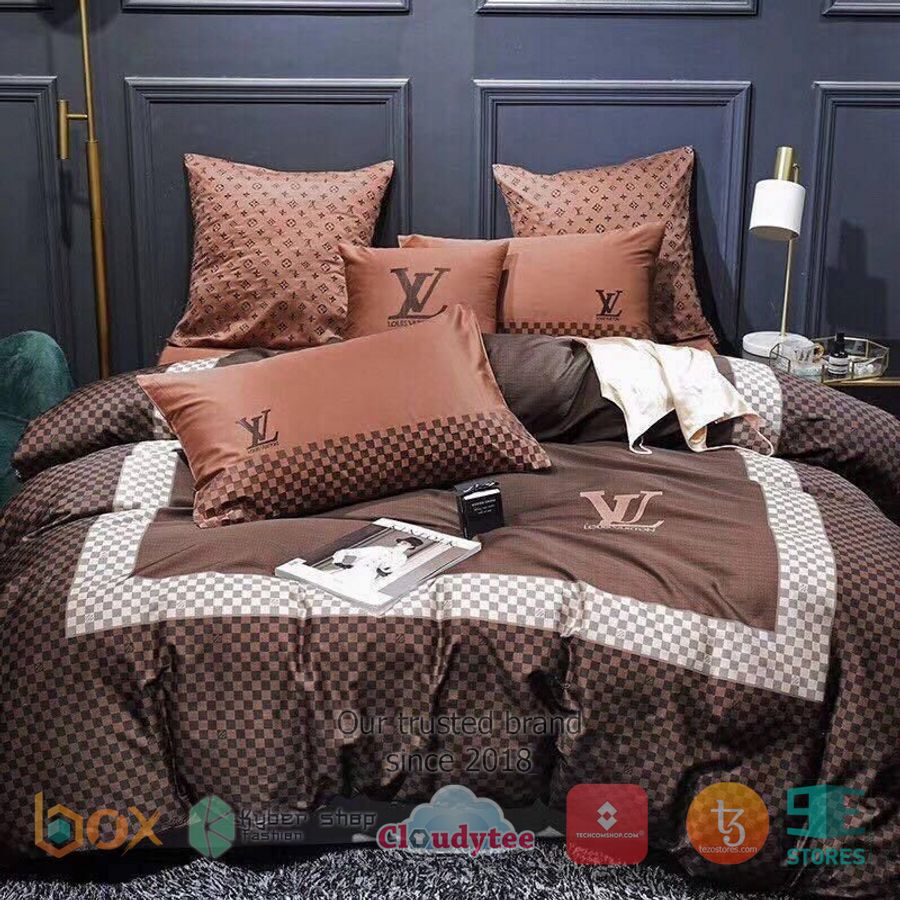 luxury french brand louis vuitton brown bedding set 1 5301