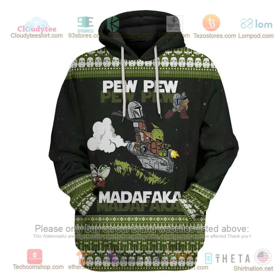 mando and baby yoda pew pew madafaka star war 3d hoodie 1 16149 Copy