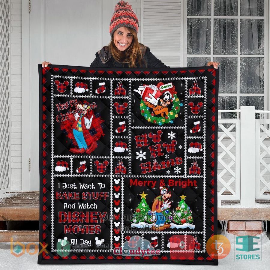 merry christmas goofy xmas disney quilt blanket 3 95115