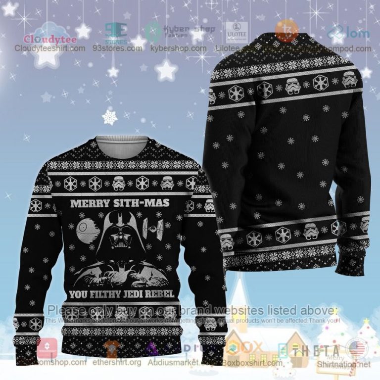 merry sith mas you filthy jedi rebel black sweatshirt sweater 1 18584