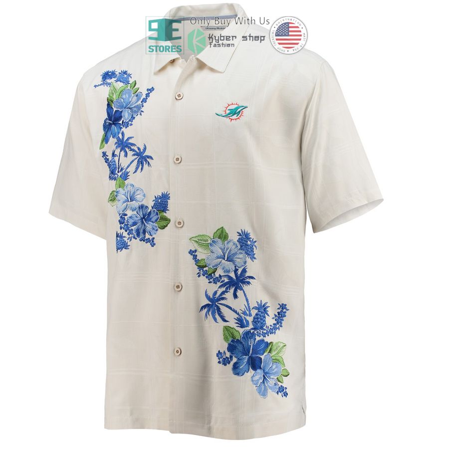 miami dolphins tommy bahama azule oasis cream hawaiian shirt 2 29175