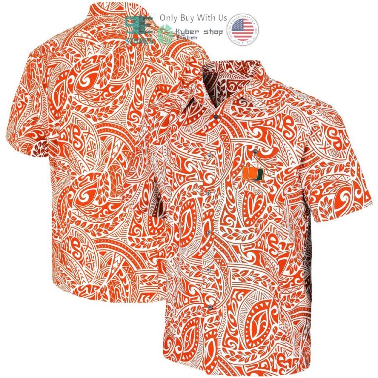 miami hurricanes colosseum make like a tree camp orange hawaiian shirt 1 1344