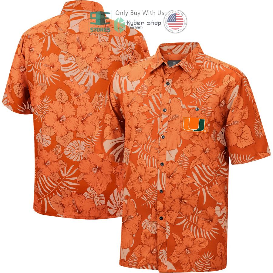 miami hurricanes colosseum the dude camp orange hawaiian shirt 1 23836
