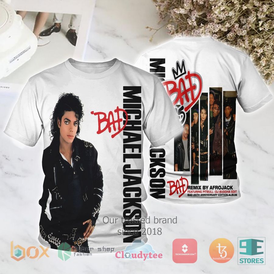 michael jackson bad album 3d t shirt 1 98653