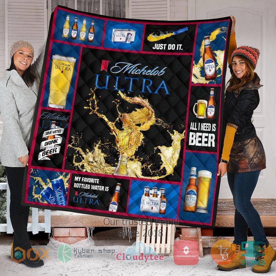 michelob ultra all i need is beer quilt blanket 1 15184