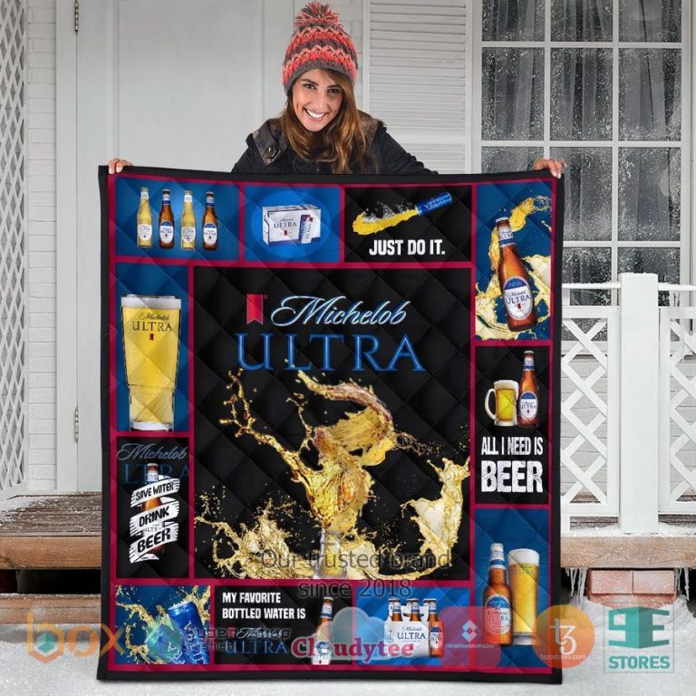 michelob ultra all i need is beer quilt blanket 3 93171