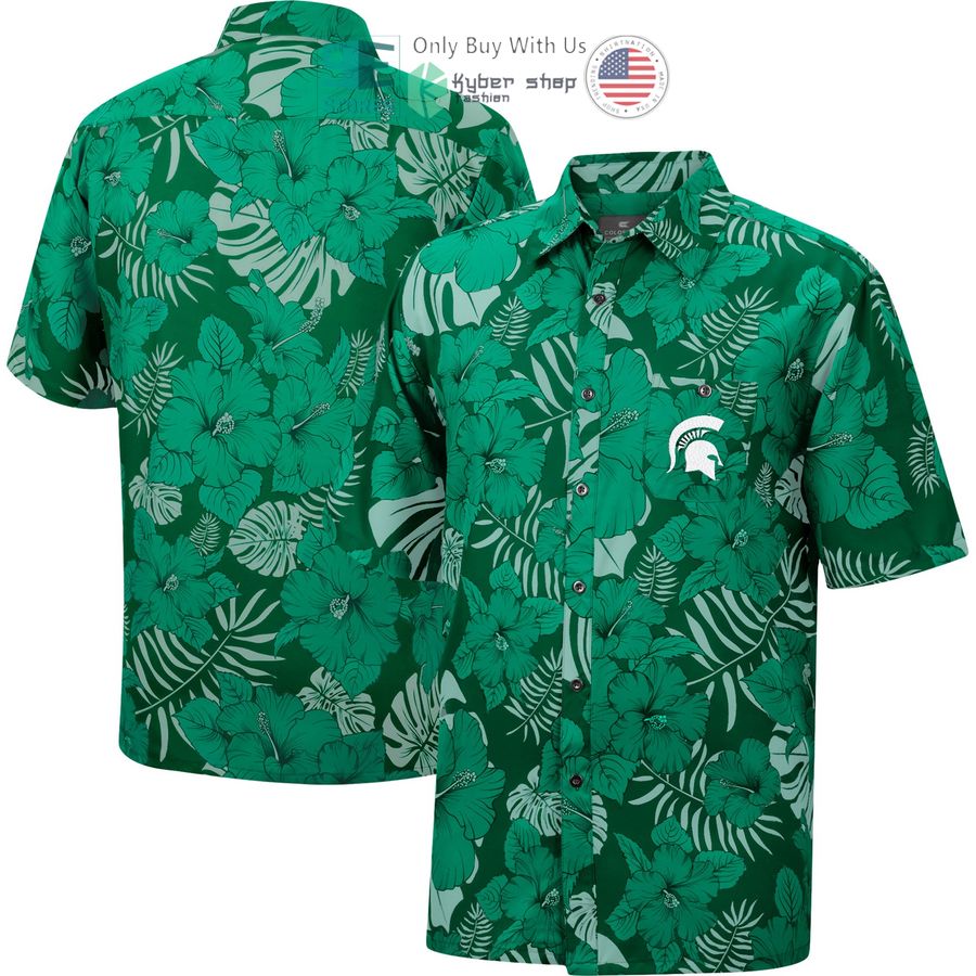 michigan state spartans colosseum the dude camp green hawaiian shirt 1 18809