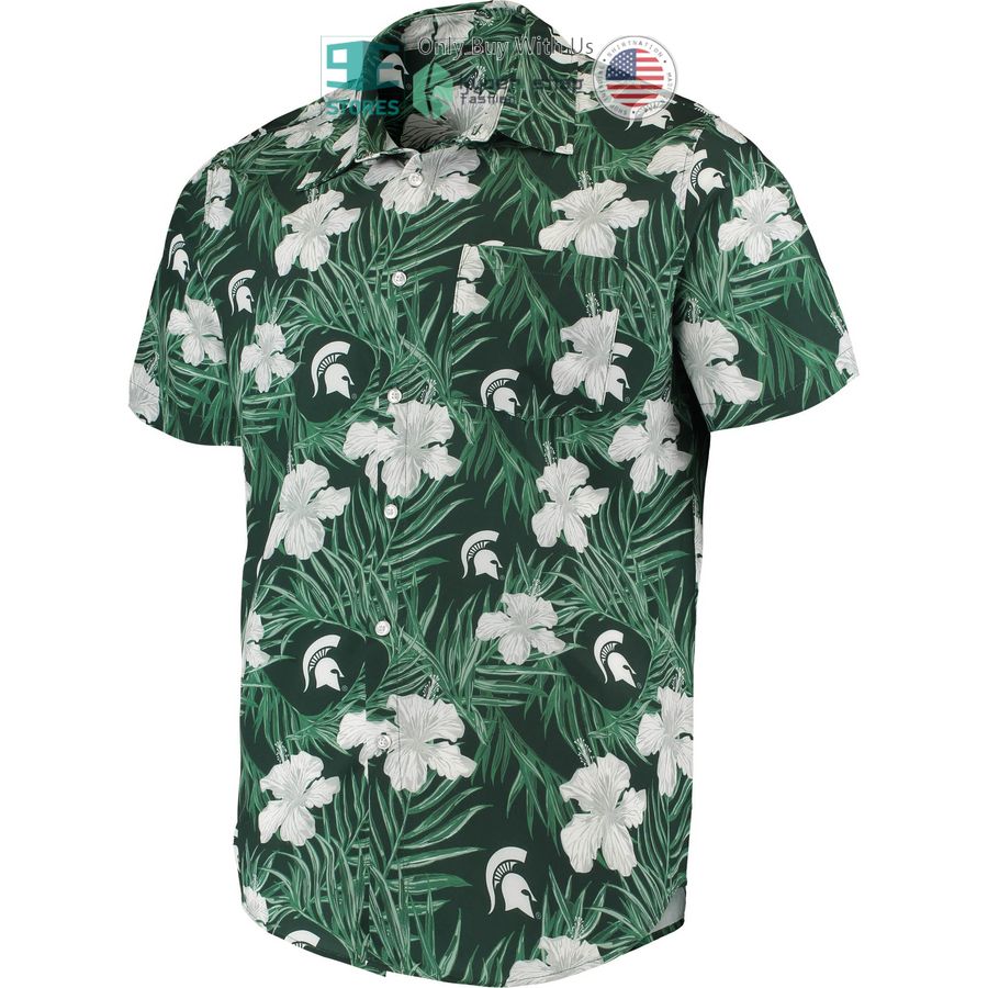 michigan state spartans floral green hawaiian shirt 2 27897