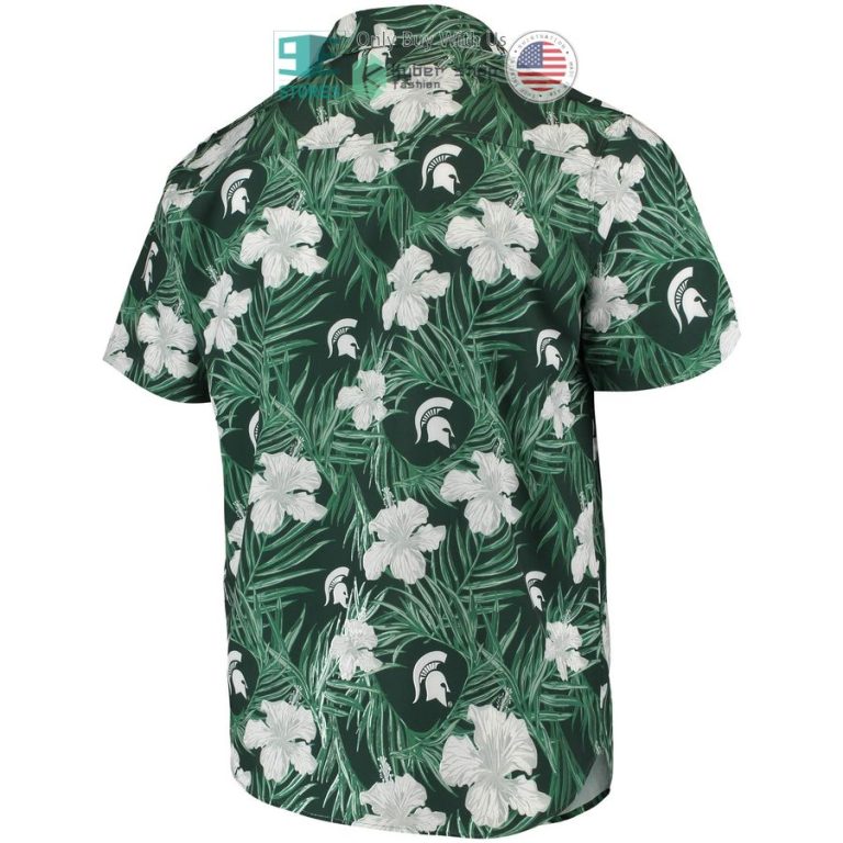 michigan state spartans floral green hawaiian shirt 3 1874