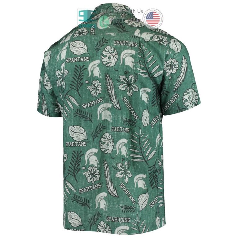 michigan state spartans wes willy vintage floral green hawaiian shirt 3 92013