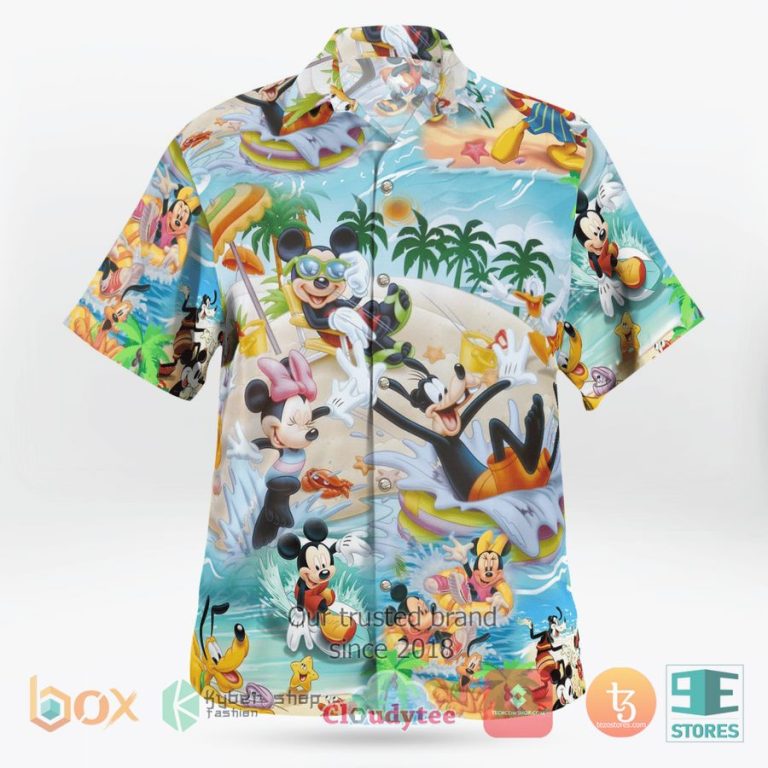 mickey mouse and friends beach hawaiian shirt shorts 3 95448