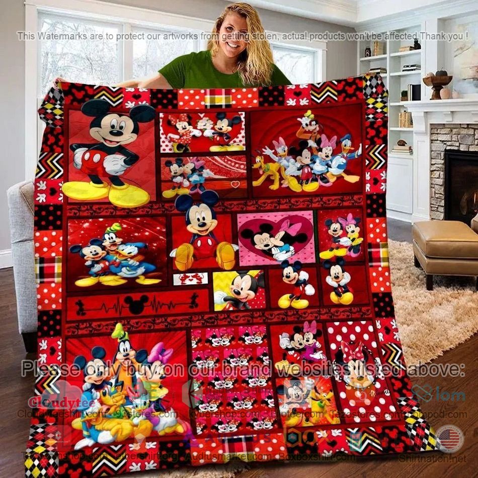 mickey mouse and friends red quilt 1 37590