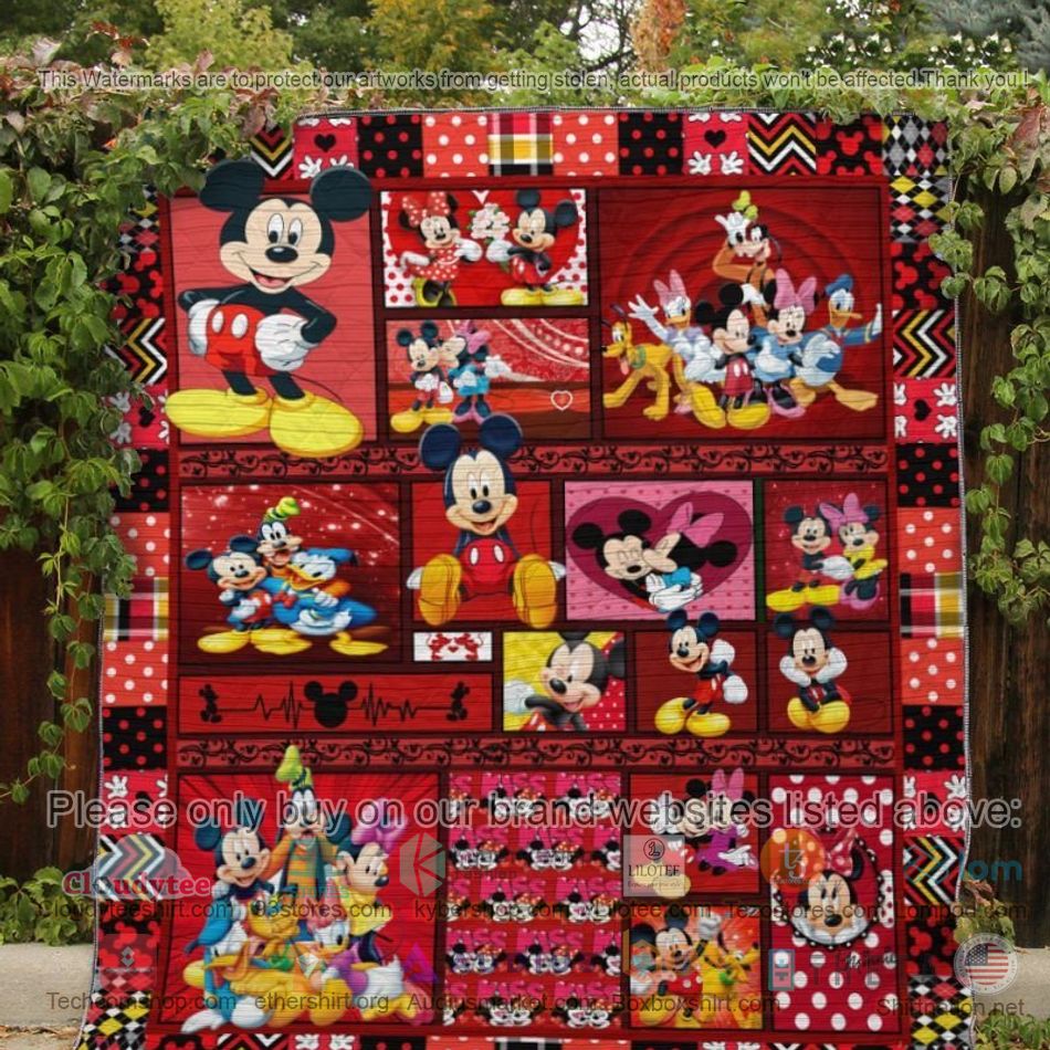 mickey mouse and friends red quilt 2 38222