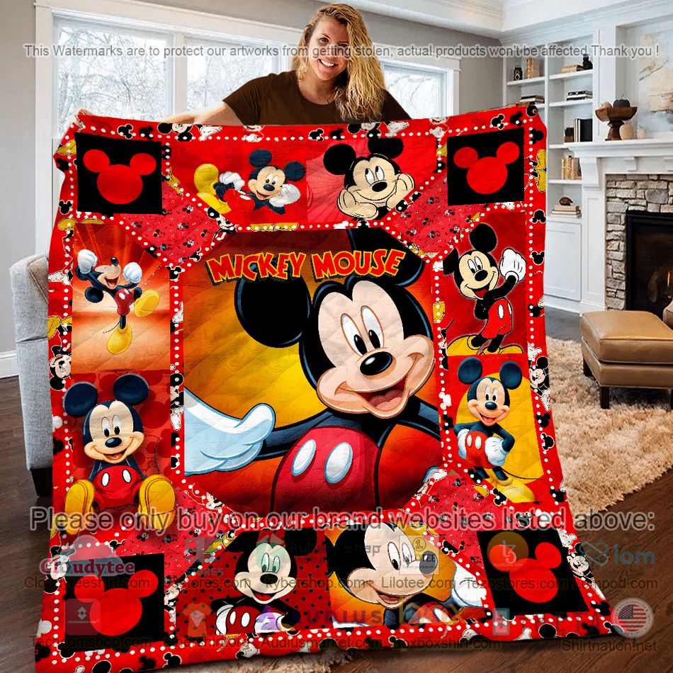 mickey mouse red quilt 1 29096