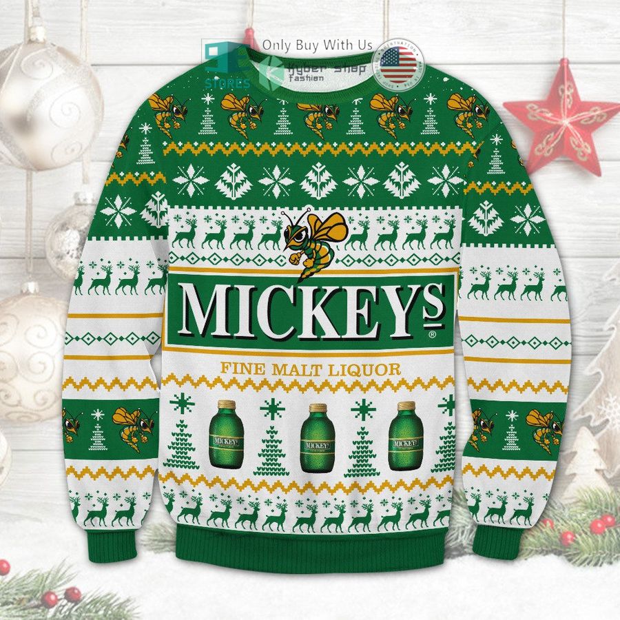 mickeys fine malt liquor christmas sweatshirt sweater 1 21021