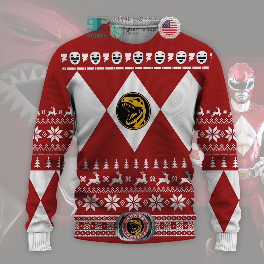 mighty morphin power rangers red sweatshirt sweater 1 56117