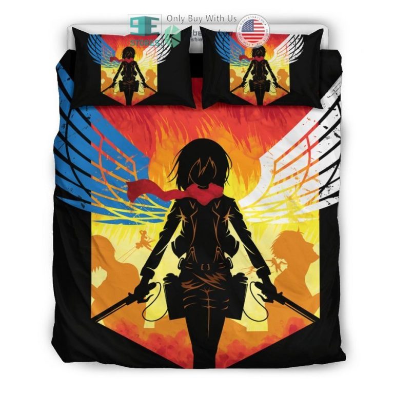 mikasa attack on titan bedding set 3 74272