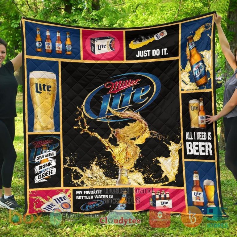 miller lite all i need is beer quilt blanket 2 13681