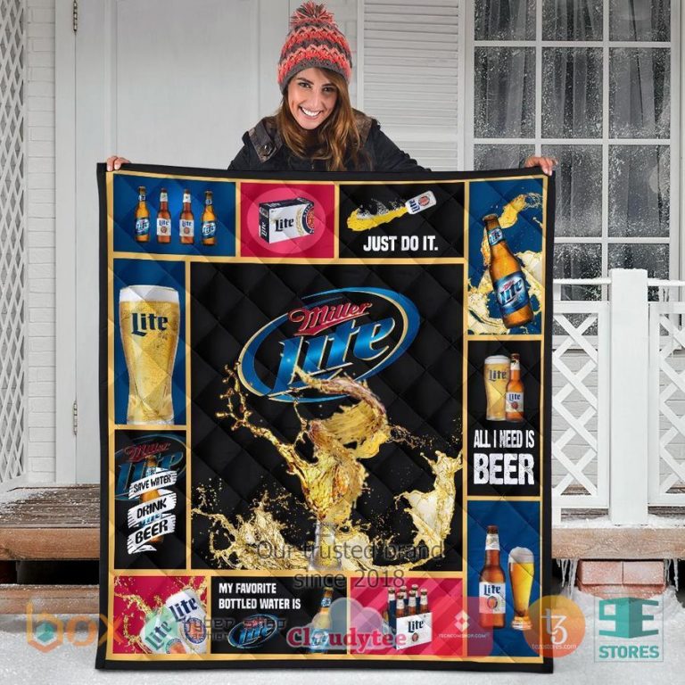 miller lite all i need is beer quilt blanket 3 22915