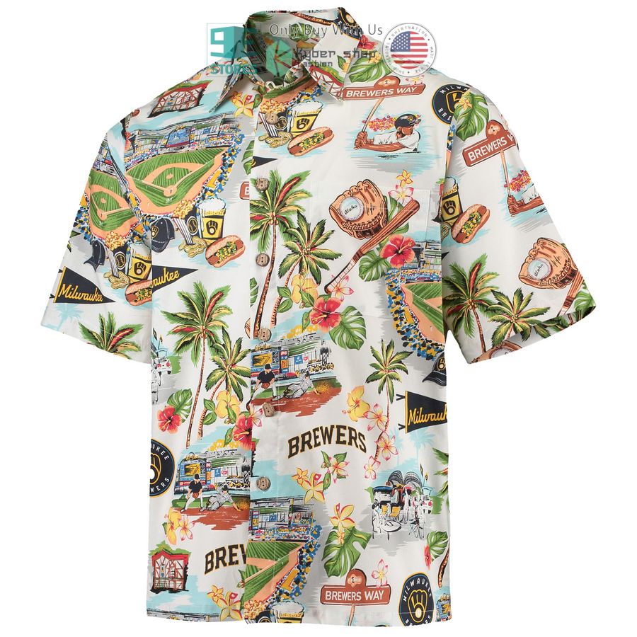 milwaukee brewers reyn spooner scenic white hawaiian shirt 2 57179