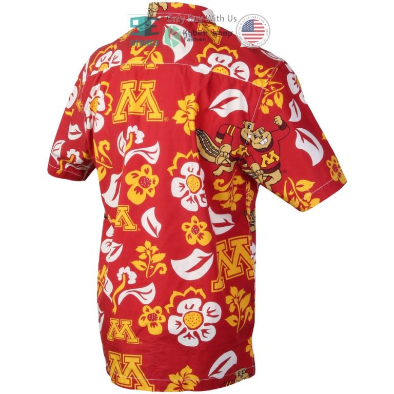 minnesota golden gophers wes willy floral maroon hawaiian shirt 3 47392