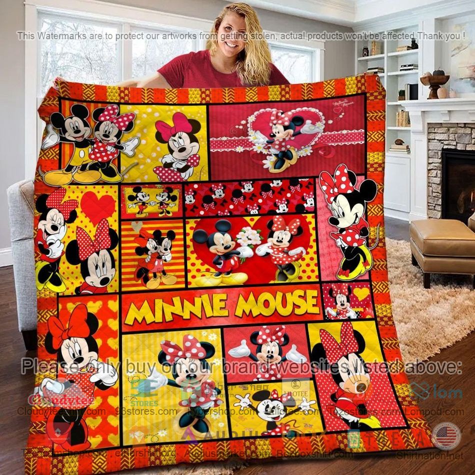 minnie mouse mickey mouse yellow red quilt 1 1382