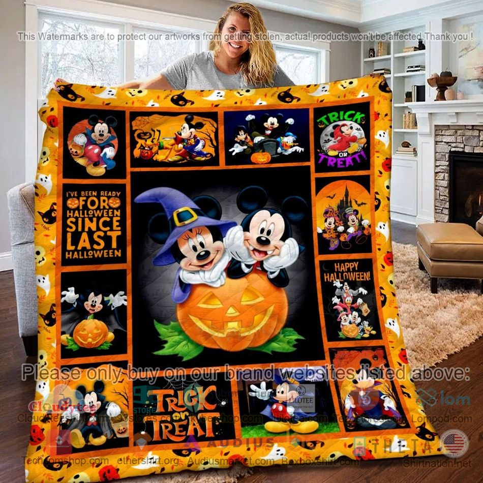 minnie mouse pumpkin trick or treat halloween quilt 1 19962