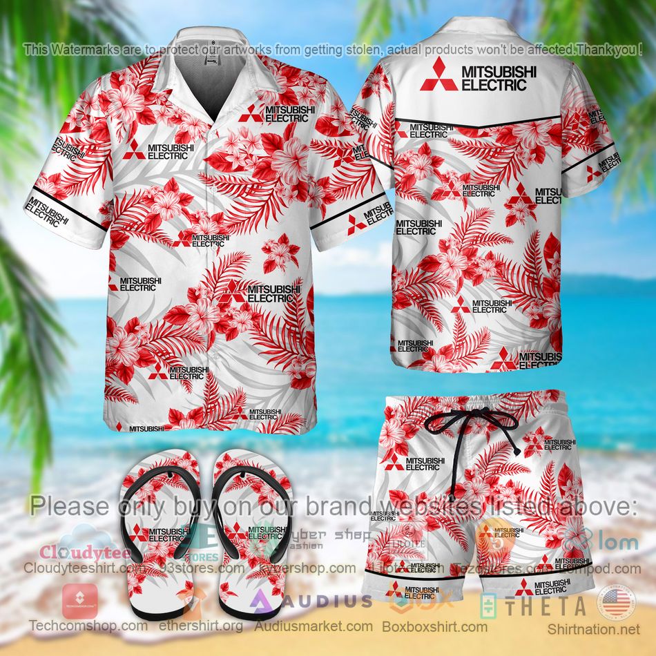 mitsubishi electric hawaiian shirt shorts 1 65833