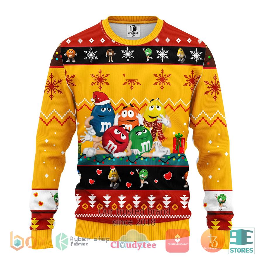 mm chocolate yellow ugly christmas sweater 1 51378