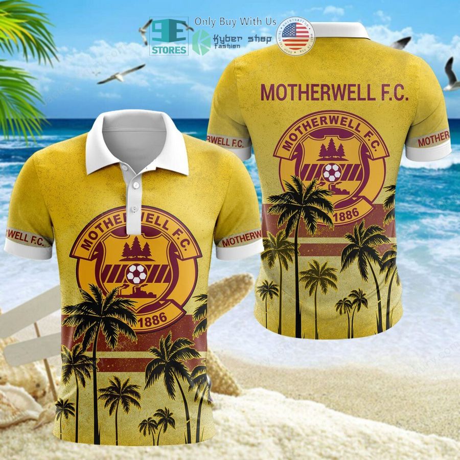 motherwell football club yellow hawaii shirt shorts 13 98554