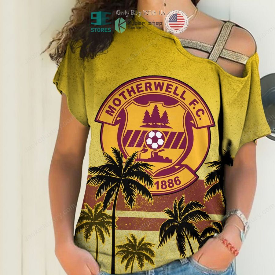motherwell football club yellow hawaii shirt shorts 19 80043