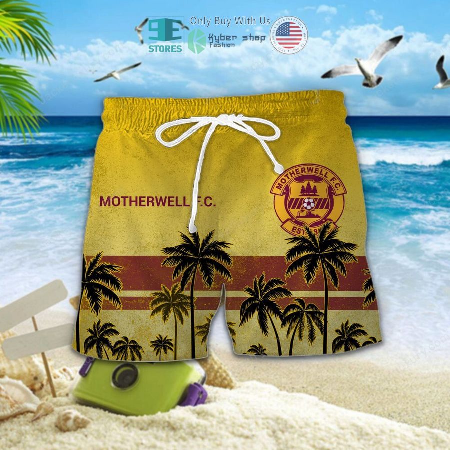 motherwell football club yellow hawaii shirt shorts 4 40522