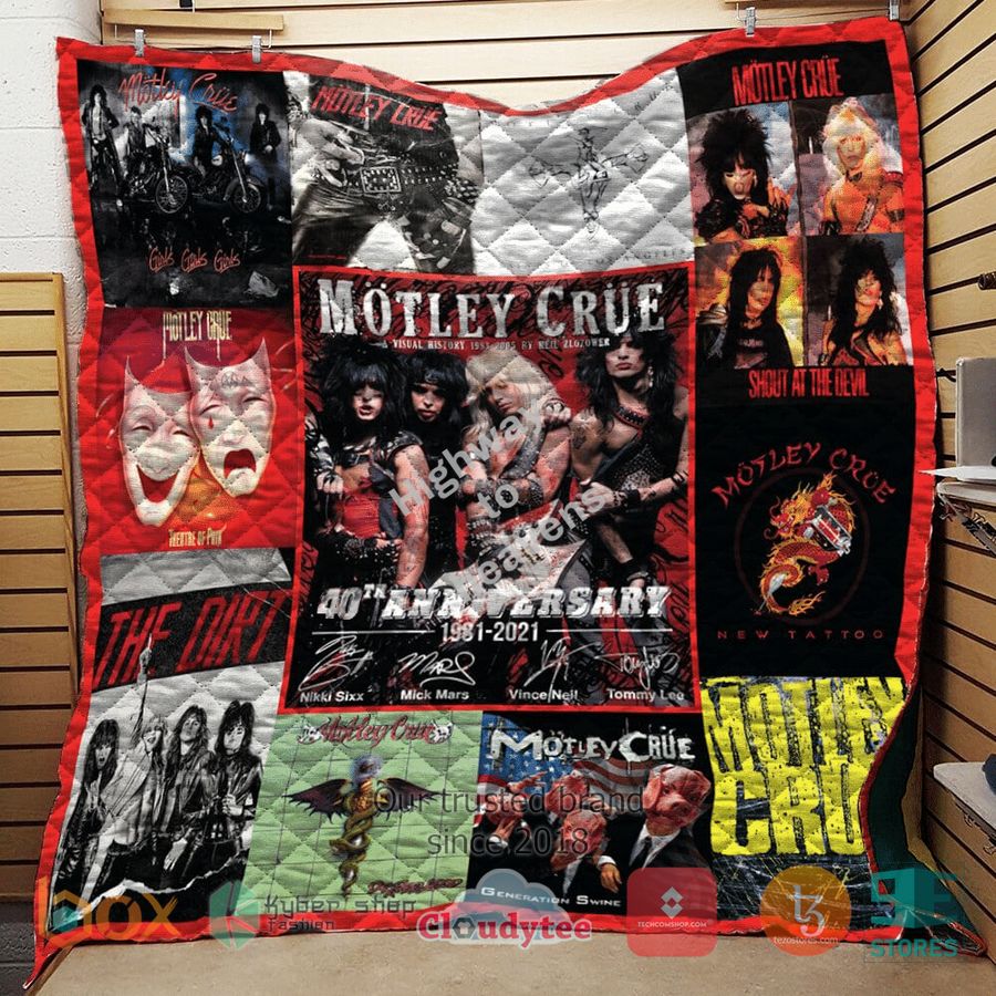 motley crue album covers 40th anniversary quilt 1 76838