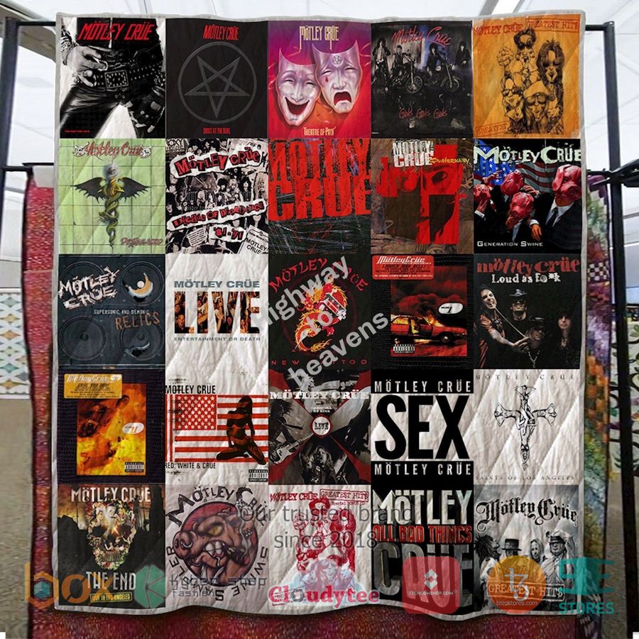 motley crue band album covers quilt 1 62072