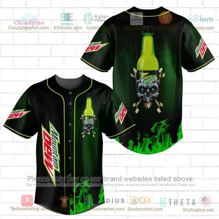 mountain dew skull head baseball jersey 1 18127