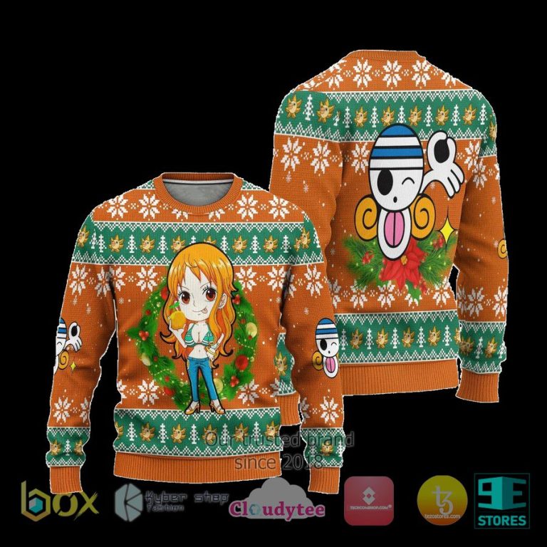 nami one piece anime ugly christmas sweater 3 6796