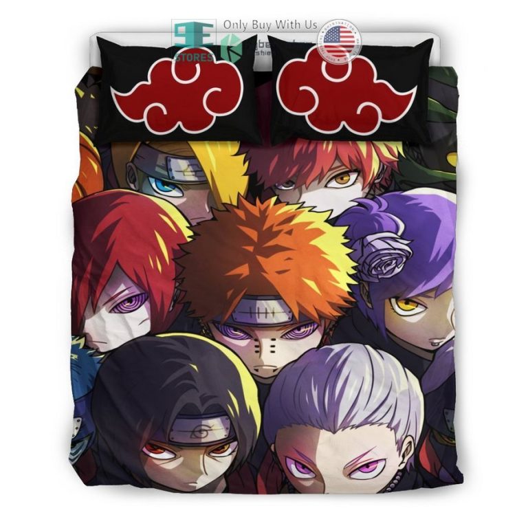 naruto akatsuki members bedding set 3 89592