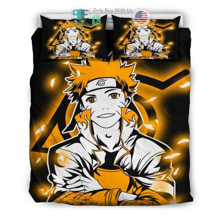 naruto hokage black orange bedding set 3 19140