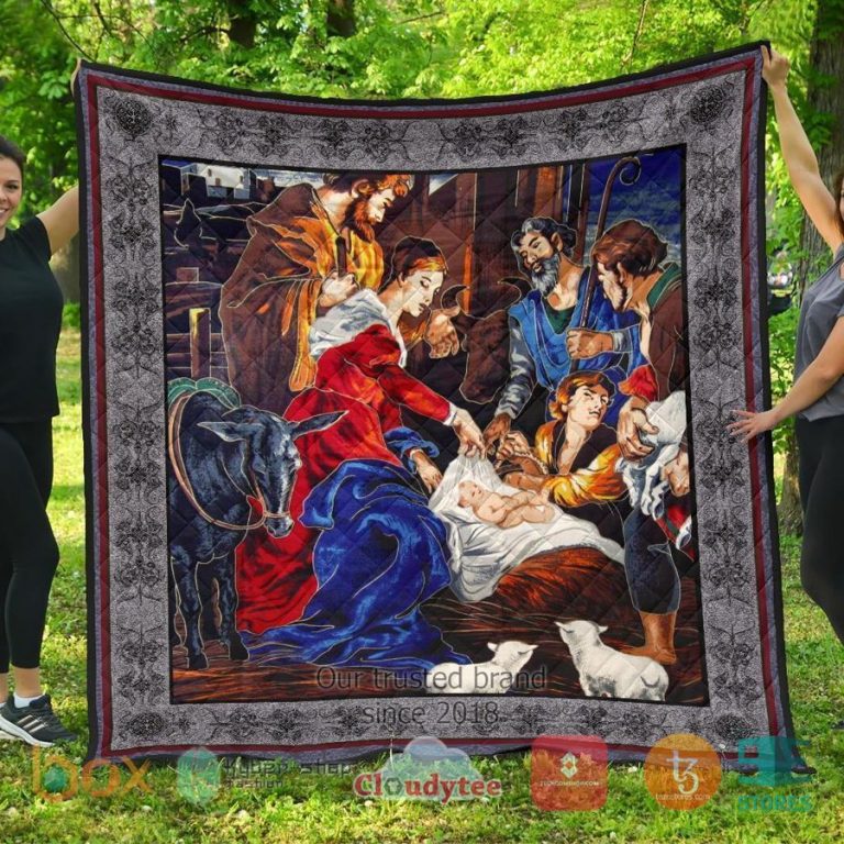 nativity christmas scene xmas quilt blanket 2 22652