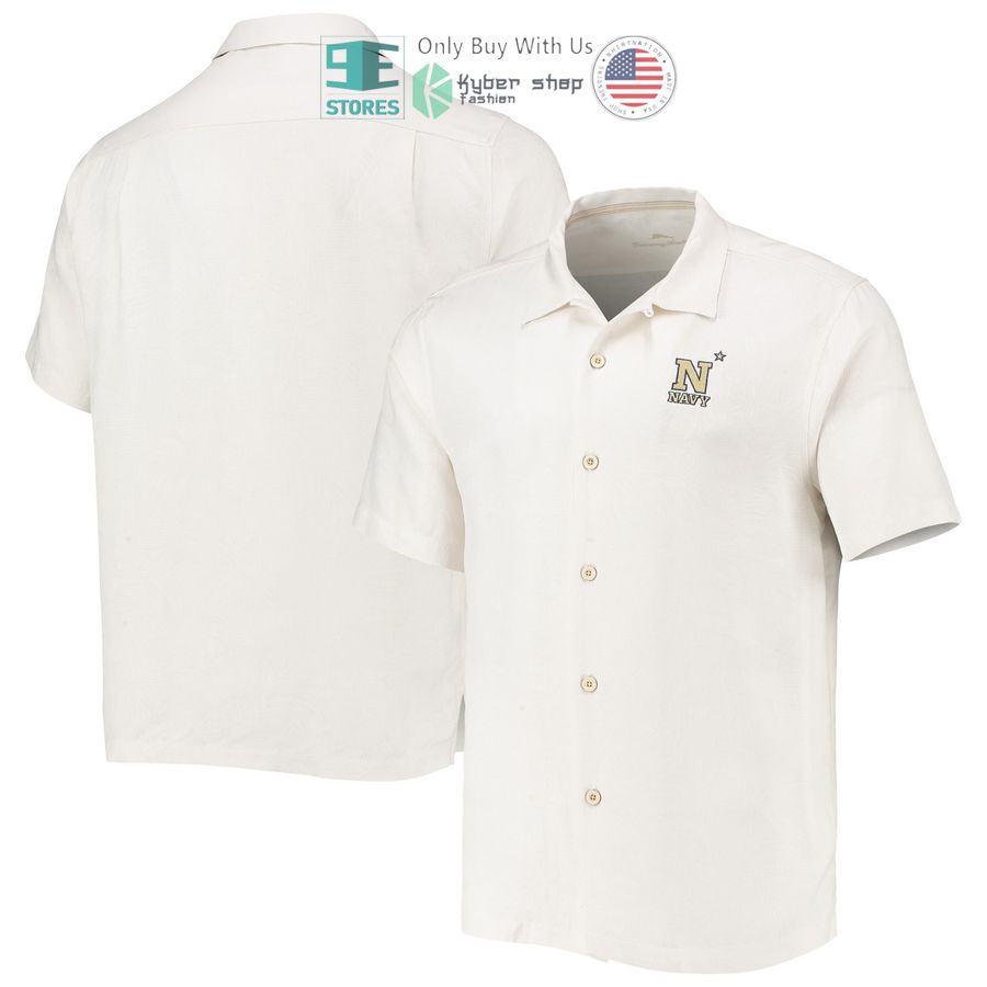 navy midshipmen tommy bahama tropic isles camp white hawaiian shirt 1 54261
