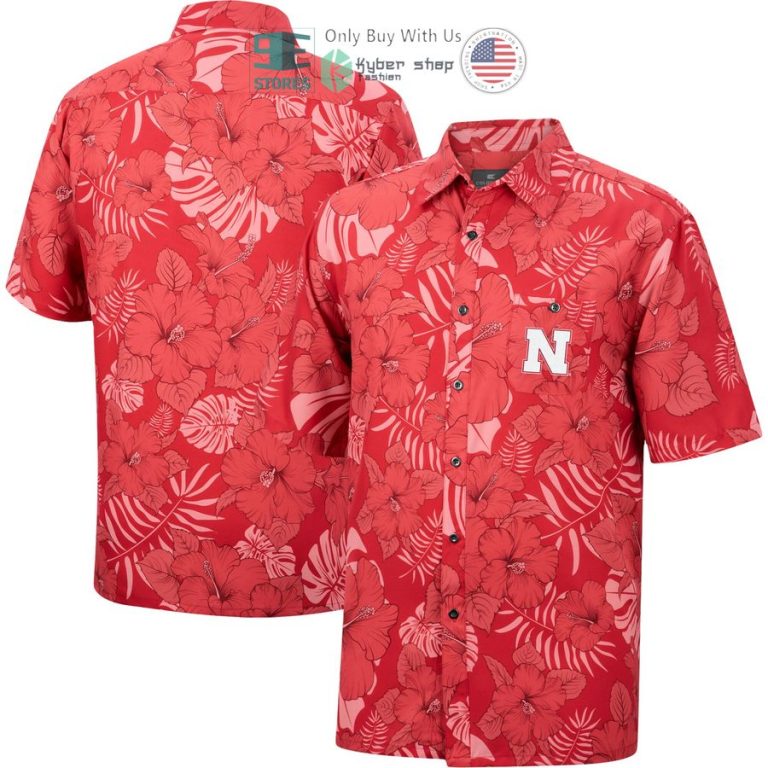 nebraska huskers colosseum the dude camp scarlet hawaiian shirt 1 41540