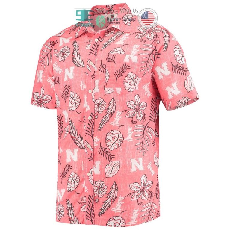 nebraska huskers wes willy vintage floral scarlet hawaiian shirt 2 32768