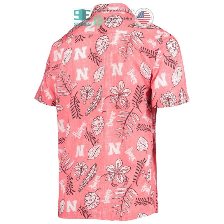 nebraska huskers wes willy vintage floral scarlet hawaiian shirt 3 34523