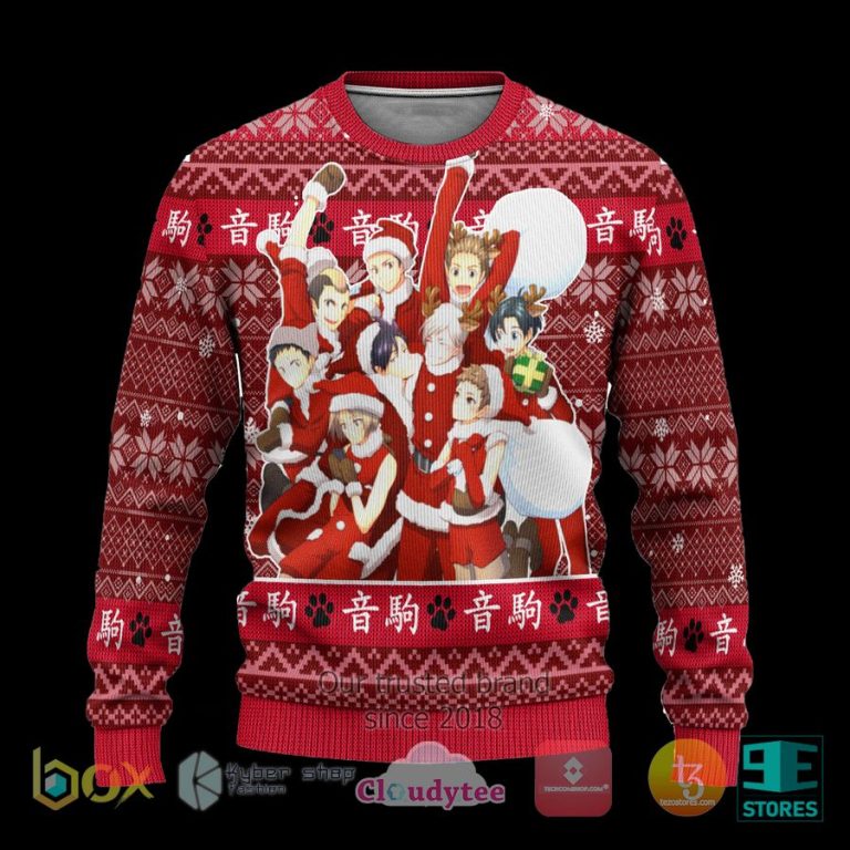 nekoma high haikyuu anime xmas ugly christmas sweater 1 10369