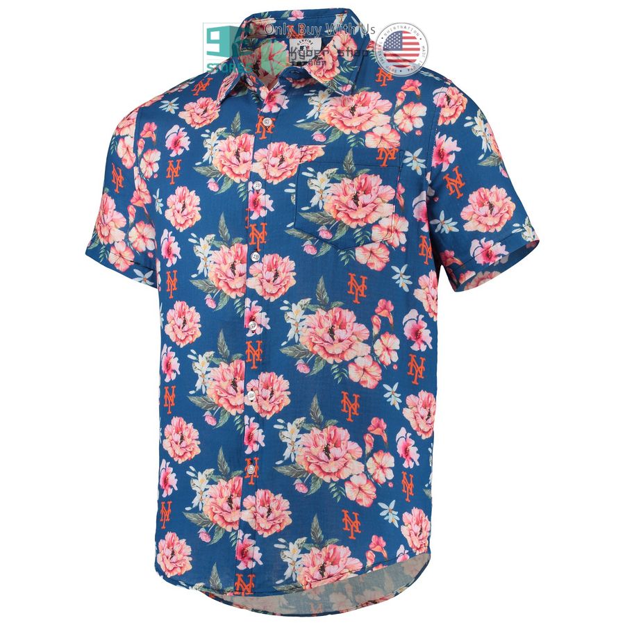 new york mets foco floral linen royal hawaiian shirt 2 25560