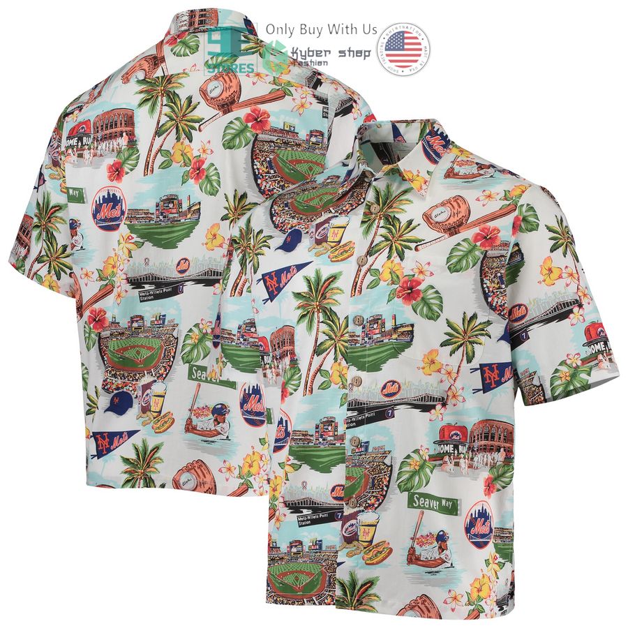 new york mets reyn spooner scenic white hawaiian shirt 1 16125